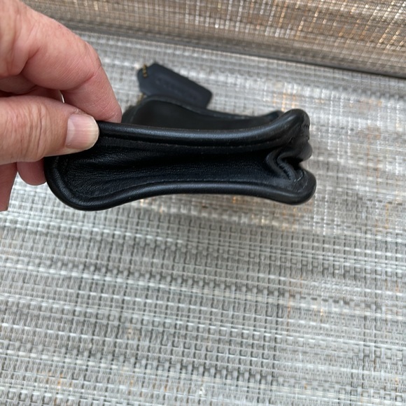 COACH BLACK LEATHER VINTAGE COSMETIC CASE BAG - Picture 5 of 12